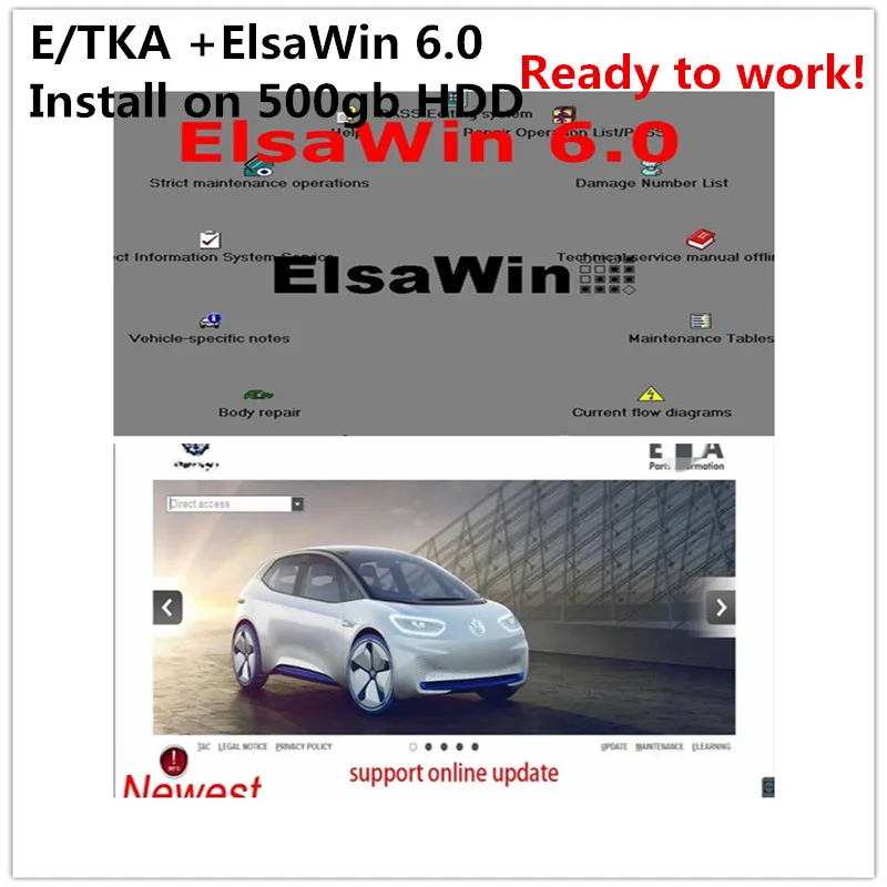 2022 ET/ KA 8 .3 Support Online Update Cars V/A/ G Group Vehicles Electronic Parts Catalogue ElsaWin 6.0 Install On 500gb HDD