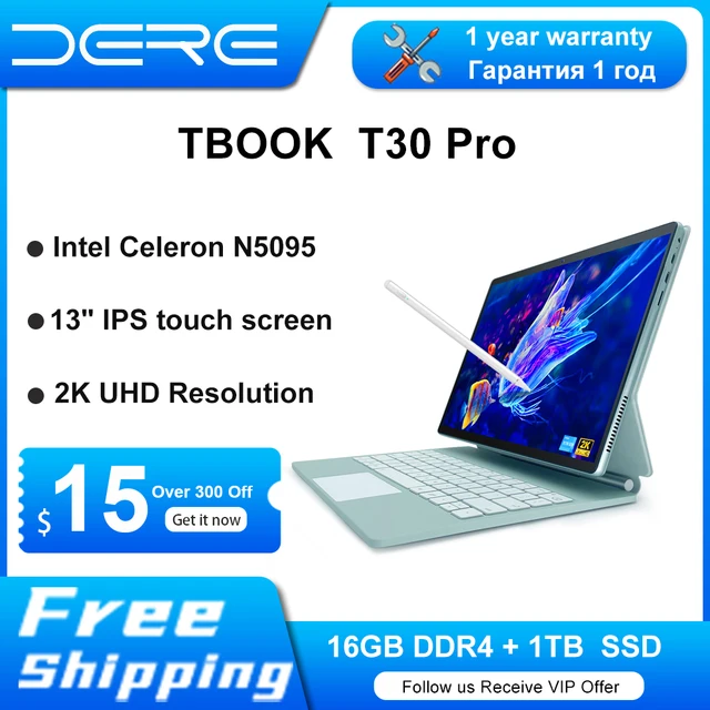 DERE Laptops T30 Pro ,13-inch 2K IPS Touch Screen,16GB RAM+ 1TB SSD,Office Learning Computer,Ultrabook Windows 11 Notebook 1