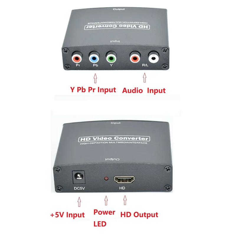 Ypbpr в HDMI-совместимый HD-конвертер совместимый с HDMI преобразователь Ypbpr+L/Raudio