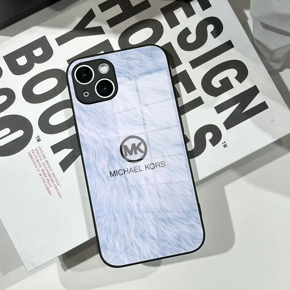 Фото Чехол M-Michael Kors M-K из закаленного стекла для iPhone 16 Pro Max, 14, 12, 17 Pro, Air 15, 16 Plus, 13 Pro Max №2
