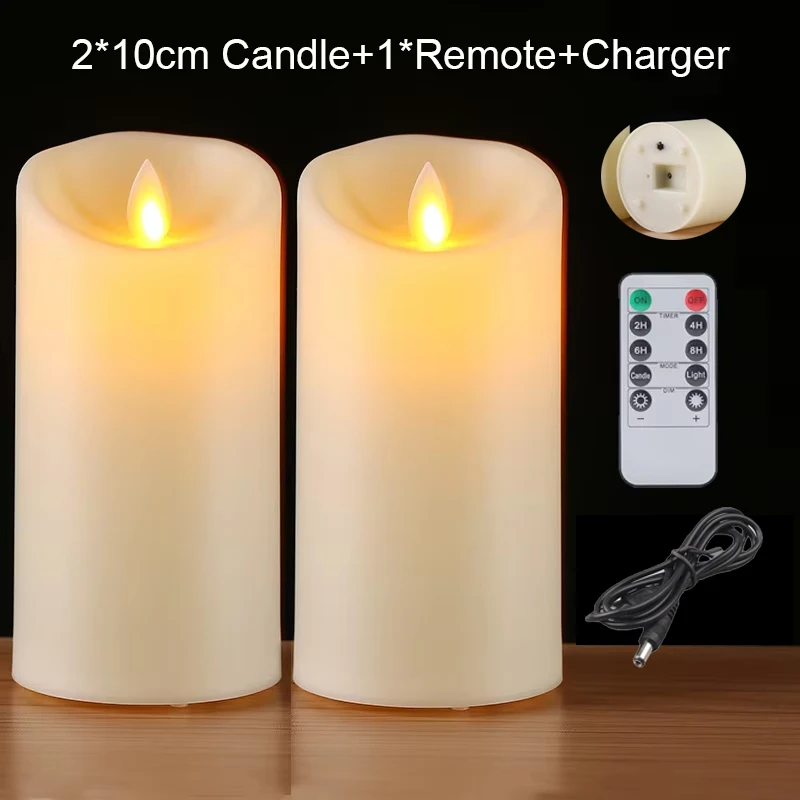 

Бежевые перезаряжаемые LED свечи из пластика 2 шт