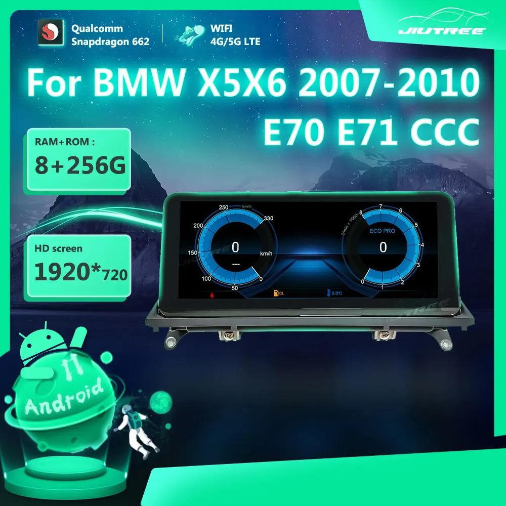 

Автомобильный радиоприемник 12,3 дюйма 256G Android 11,0 для BMW X5 X6 E70 E71 2007-2010 система CCC GPS-навигация мультимедийный плеер стерео ресивер