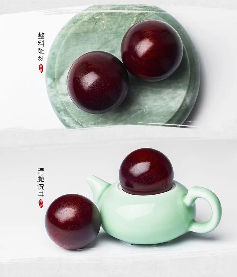 Crafts India Pterocarpus Santalinus Old Materials High Oil Density Massage 60mm Health Care Ball 50mm Massage Ball