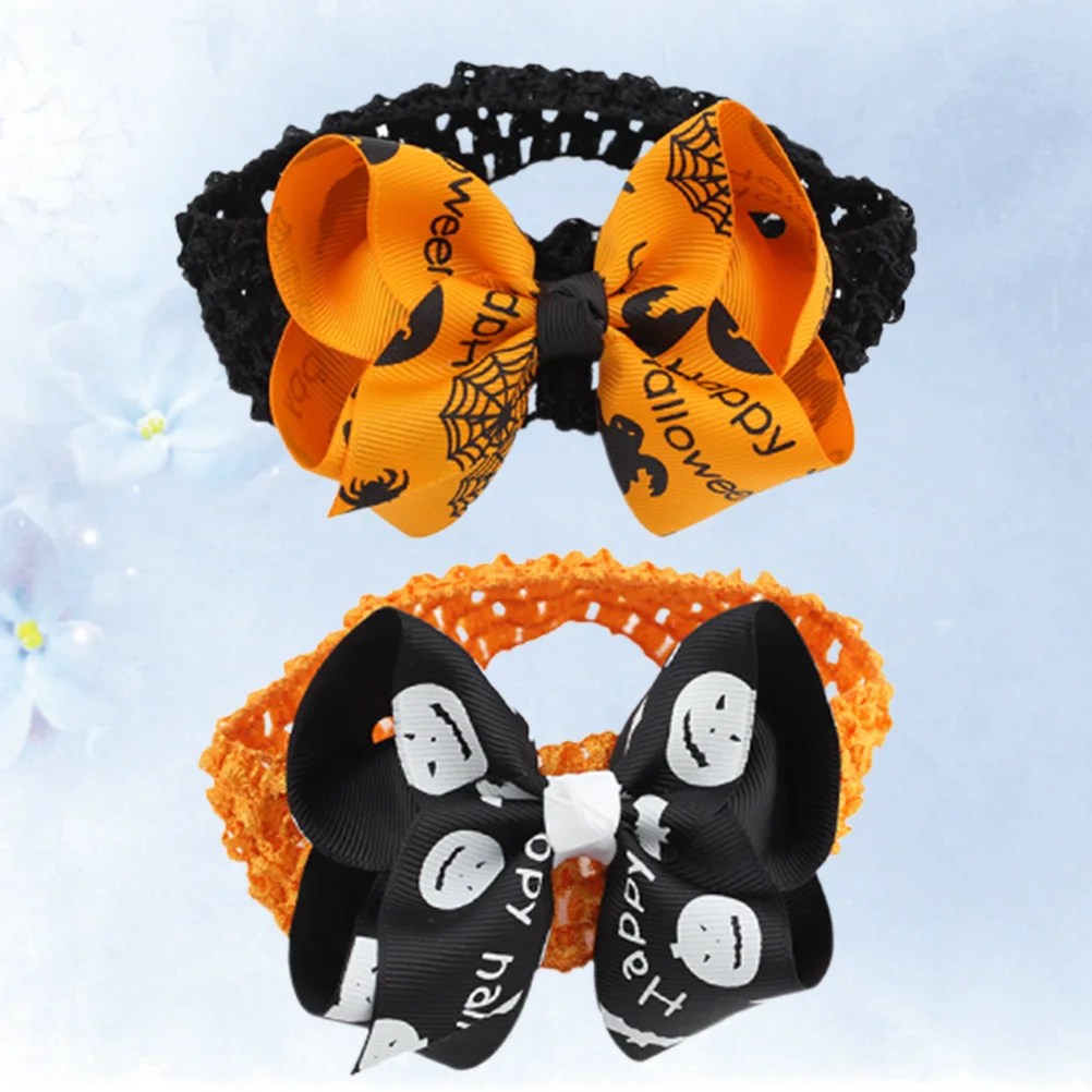 

2PCS Per Set Accessories Pumpkin Shape Ghost Easter Hair Accessories Black Orange Color