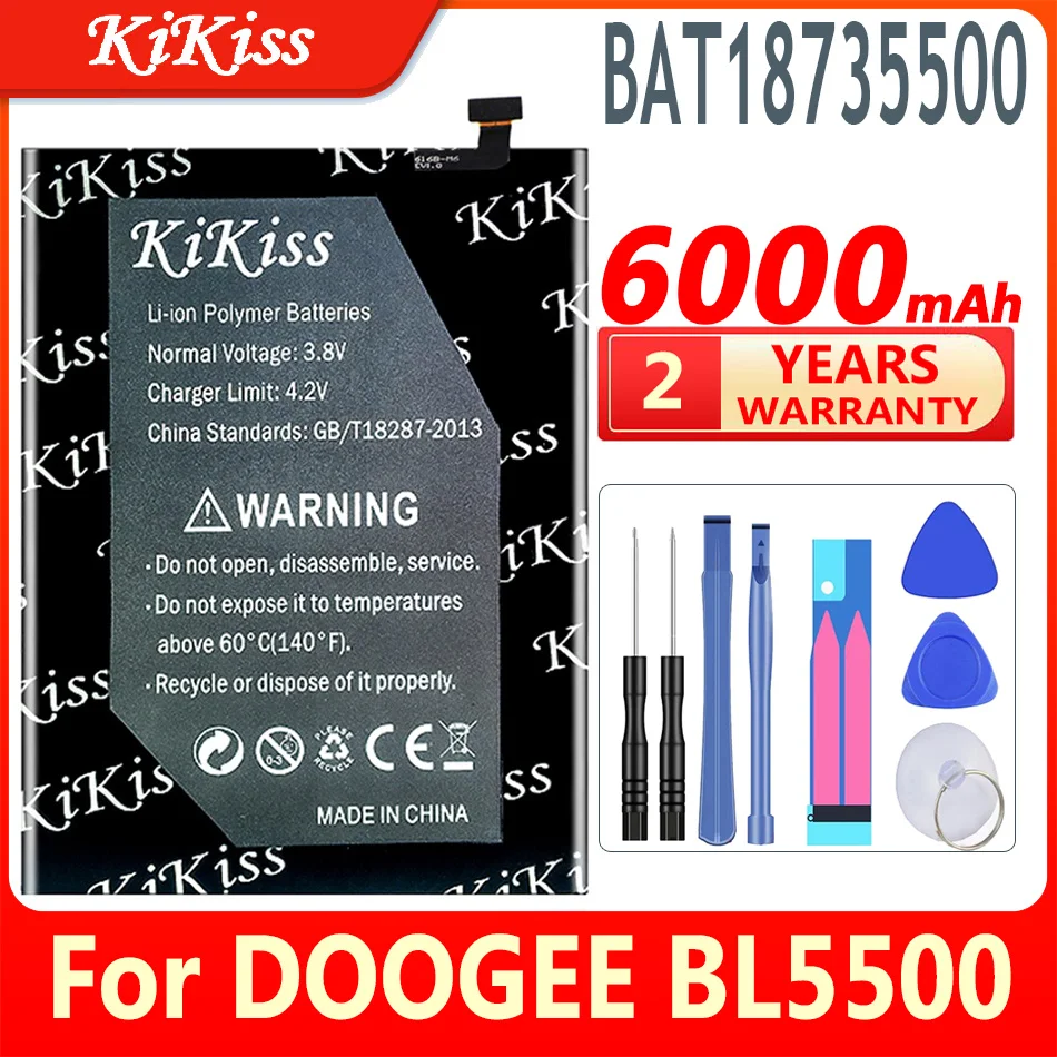 

KiKiss 100% New 6000mAh BAT18735500 Battery for DOOGEE BL5500 Lite 4G 6.19'' 19:9 Android 8.1 Quad-core