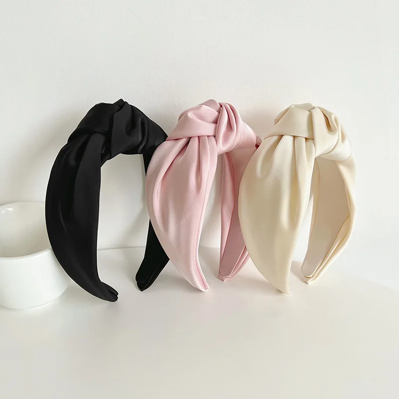 

New Fashion Solid Hair Bands Wide Fabric Bezel Headband Hairband Women Girls Korean Knotted Hair Hoop Tie Hair Accessories