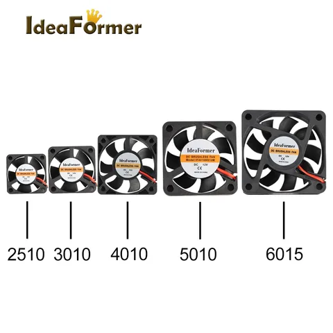 Вентилятор охлаждения для 3D принтера 2510 3010 4010 5010 6015 мм с 2-контактным кулером Dupont Wire 30 см DC 5 в 12 В 24 В, несколько вариантов.