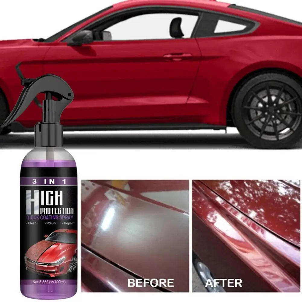 

100ml 3 In 1 High Protection Quick Car Coating Spray Rayhong Automatic Hand Paint Color Changing Cleaning Spray