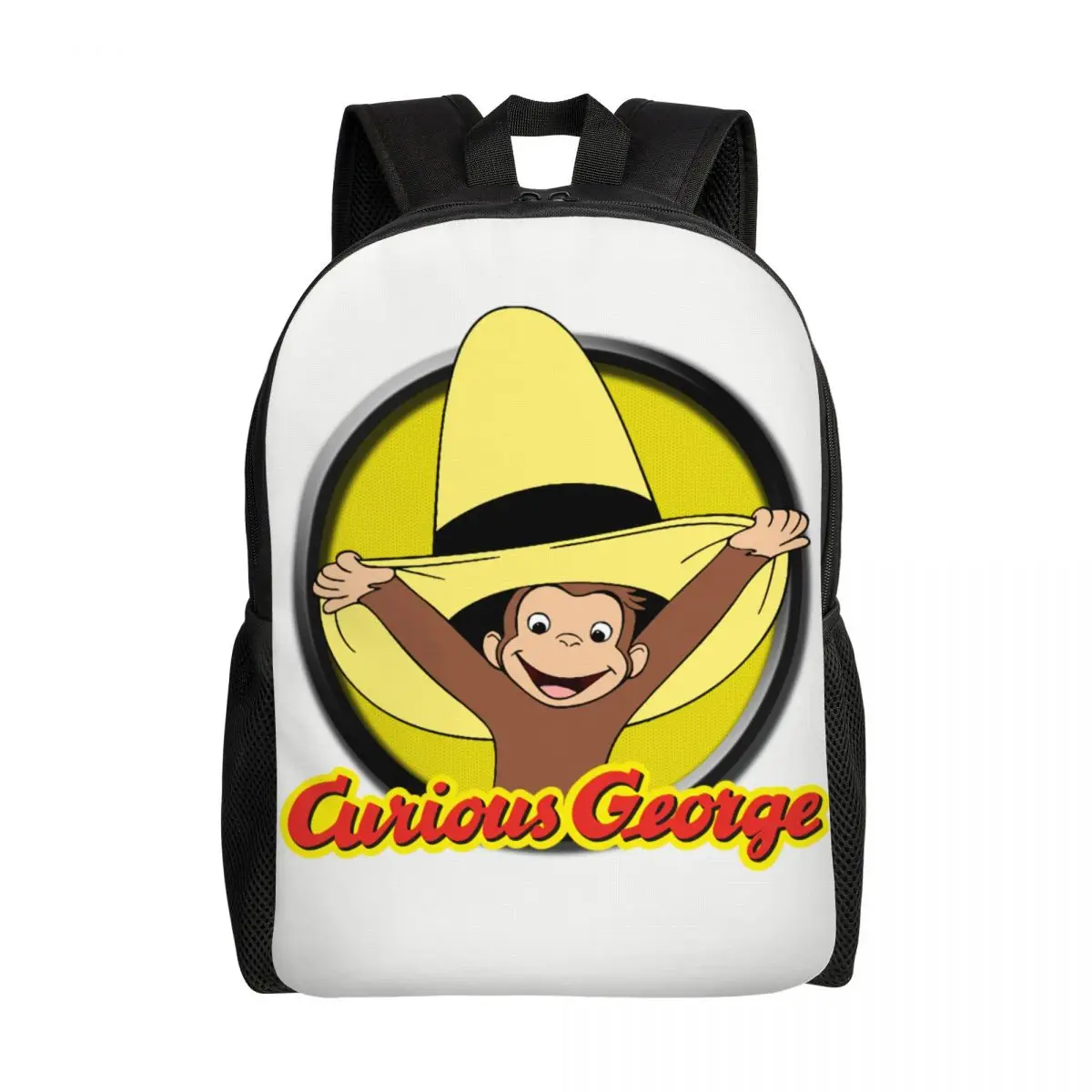 

Curious George Cute Funny Backpack for Women Men School College Students Bookbag Fits 15 Inch Laptop Brown Monkey Bags