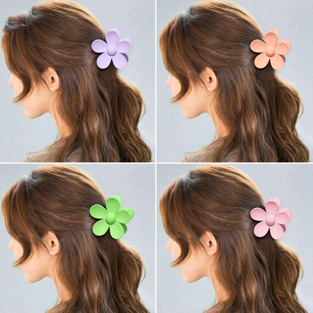

Корейский зажим для волос в форме цветка для женщин и девушек, заколка-краб, аксессуары для волос