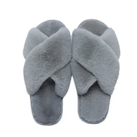 2022 freetie new mijia cross plush slipper female flat bottom household floor mop toe cotton slipper female ladies shoes