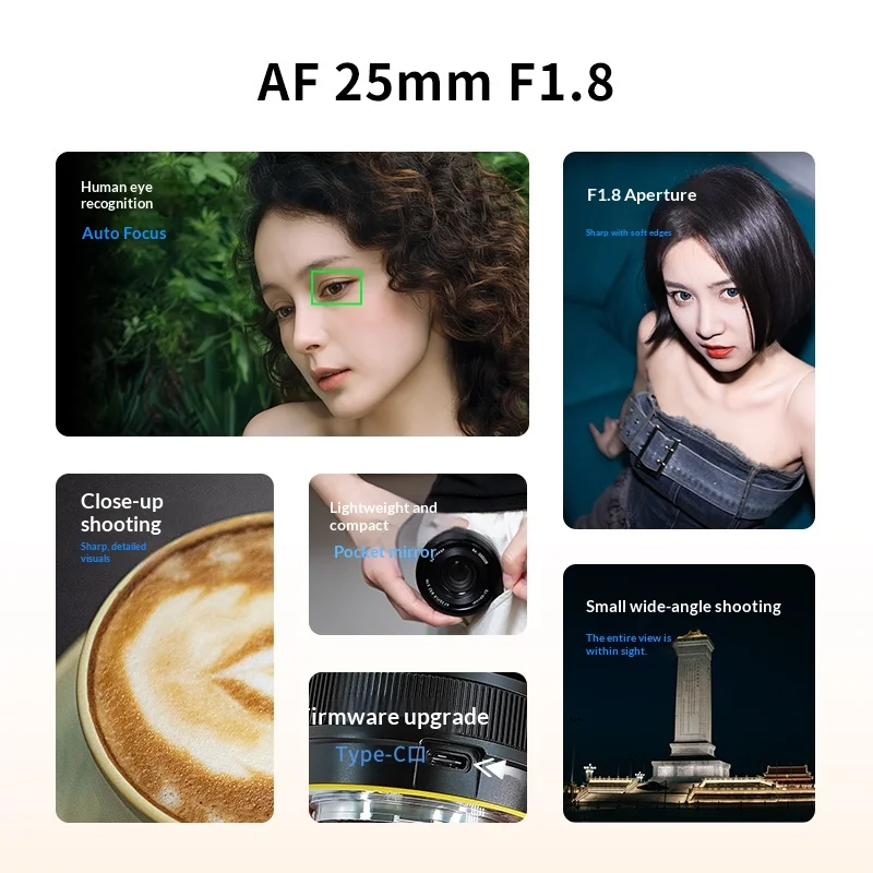 Фото Объектив SG Image 25mm F1.8 AF APS-C с автофокусом и большой апертурой для портретной съемки, с бесшумным мотором STM, для Sony E ZVE10 A7, Fuji X, Nikon Z №4