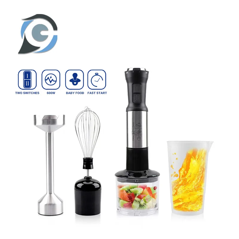 4In1 Mini Electric Food Immersion Hand Blender Stainless Ste