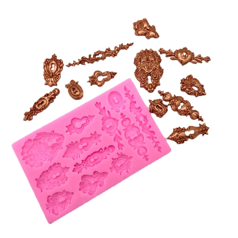 

European-style Embossed Border Totem Keyhole Silicone Mold Clay Epoxy Resin Modeling Mould DIY 3D Plaster Mold for Gypsum Decor