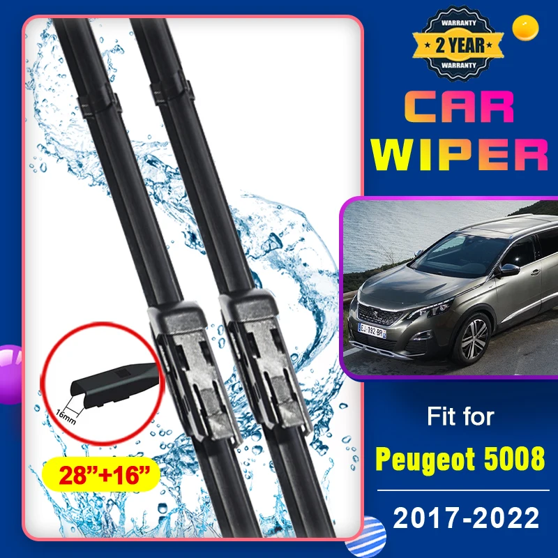

for Peugeot 5008 (II) T87 2017 2018 2019 2020 2021 2022 Car Wiper Blades Front Windscreen Windshield Wipers Car Accessories