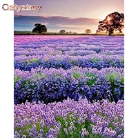 gatyztory frame painting by numbers kits for adults children 40x50cm frame acrylic paints lavender landscape oil picture arts
