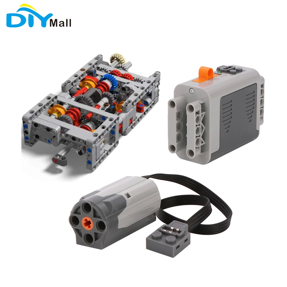 

Technical 4 Speed Sequential Gearbox Reverse Transmission Bricks AA Battery Box 8881 Motor Model Set High-Tech DIY Education Kit