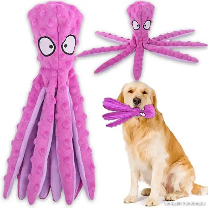 

8 Legs Octopus Soft Stuffed Plush Dog Toys Outdoor Play Interactive Squeaky Dogs Toy Sounder Sounding Paper Chew Tooth toy