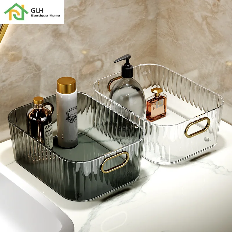 

Легсветильник Роскошная корзина для хранения, Настольный ящик для косметики и всякой всячины, прямоугольная пластиковая настольная коробк...