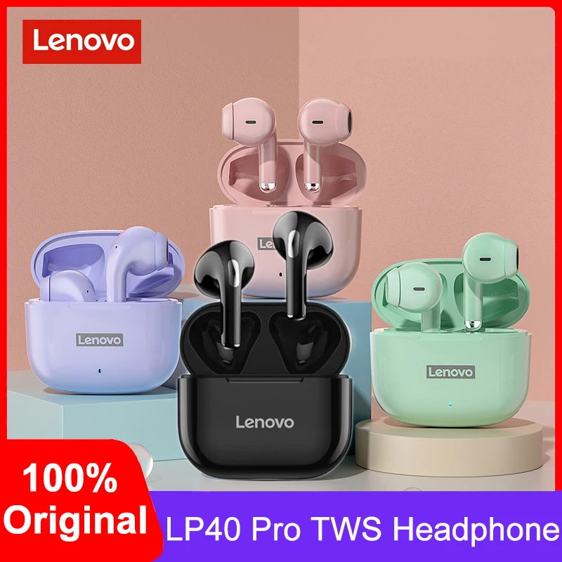 

Lenovo LP40 Pro Bluetooth Earphone TWS Colorful Wireless Headphone HIFI Stereo Sport Headset with Mic for iPhone Xiaomi Huawei