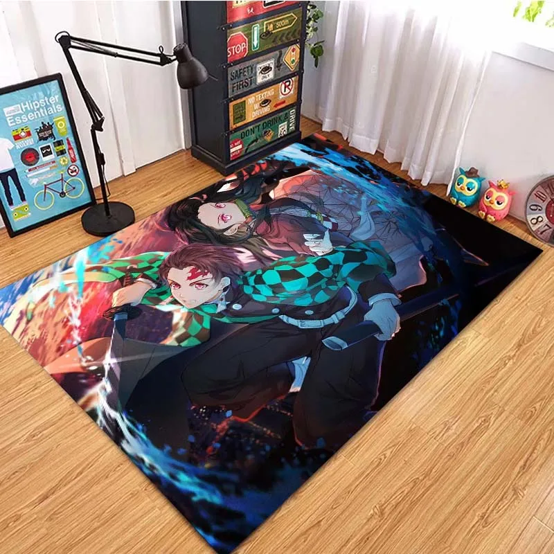 

Demon Slayer Pattern Floor Mat Door Mat Bathroom Anti-slip Carpet Household Water Absorbent Carpet Printed Floor Mat Carpet