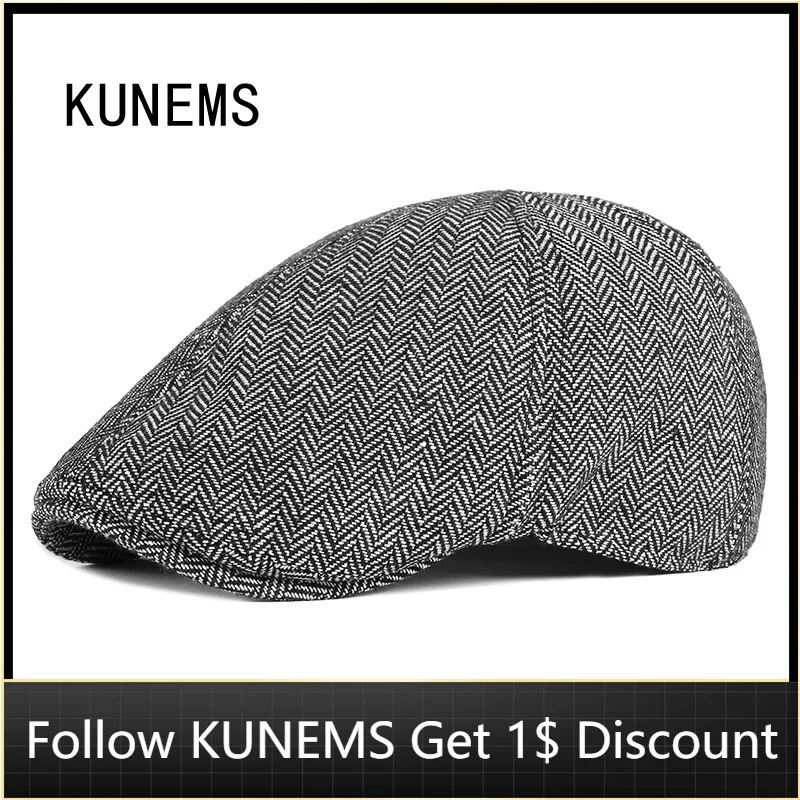 

KUNEMS Fashion Octagonal Hats for Men Boina Retro Newsboy Hat Peaky Blinders Casual Beret Winter Dad Cap Gorras Hombre