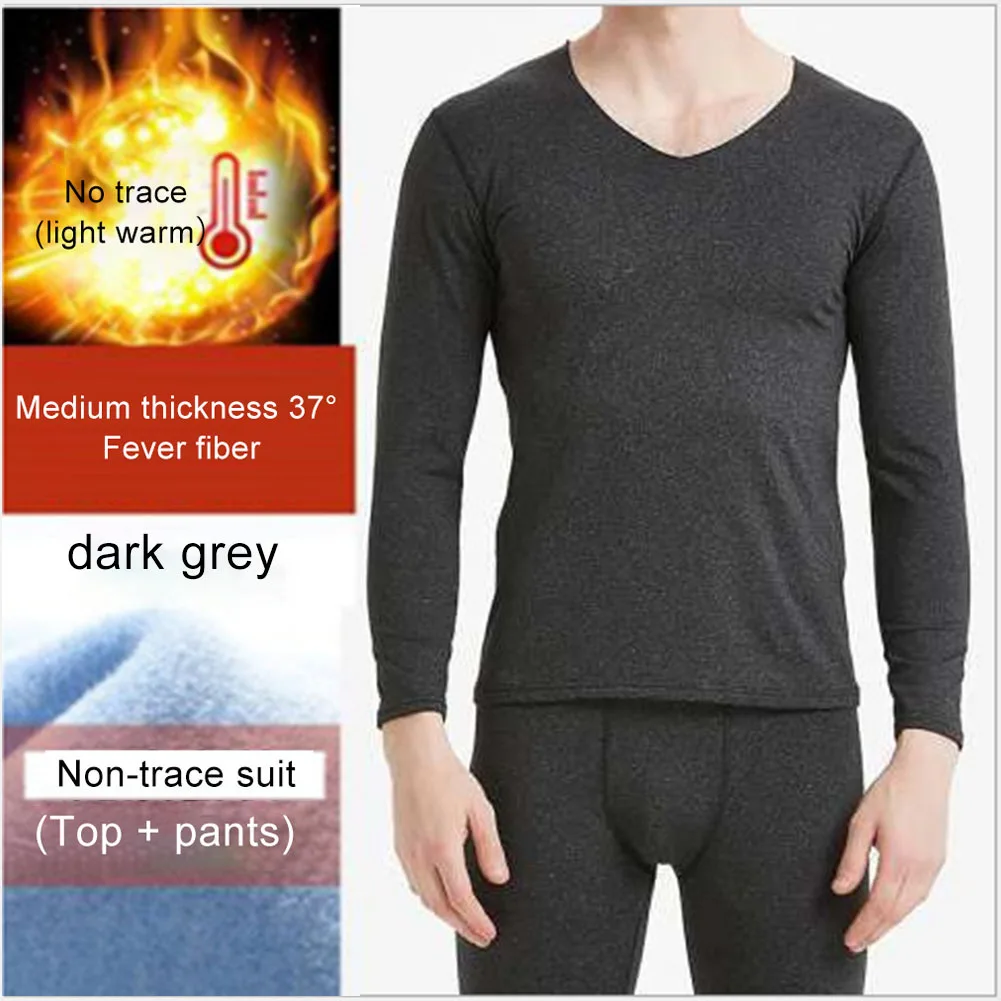 Men's Winter Thermal Underwear Seamless Fleece Thermal Underwear Autumn Clothes Long Pants Suit Warm Clothing For Man