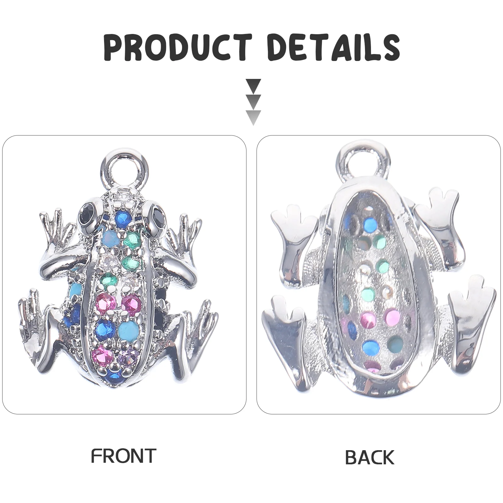

Fancy Color Diamond Frog Pendant Metal Hanging Ornament Miniature Decors Jewelry Charms