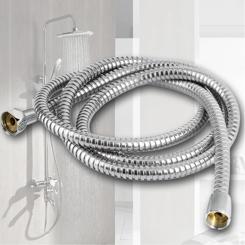 

Stainless Steel Flexible Shower Hose Plumbing Head Silicone Extension Hose Water Pipe Washers Head Showerhead Bathroom Bath Tool