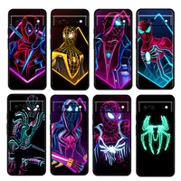 spiderman hot hero cool shockproof cover for google pixel 7 6 6a 5 4 5a 4a xl pro 5g 4g tpu soft silicone black phone case coque
