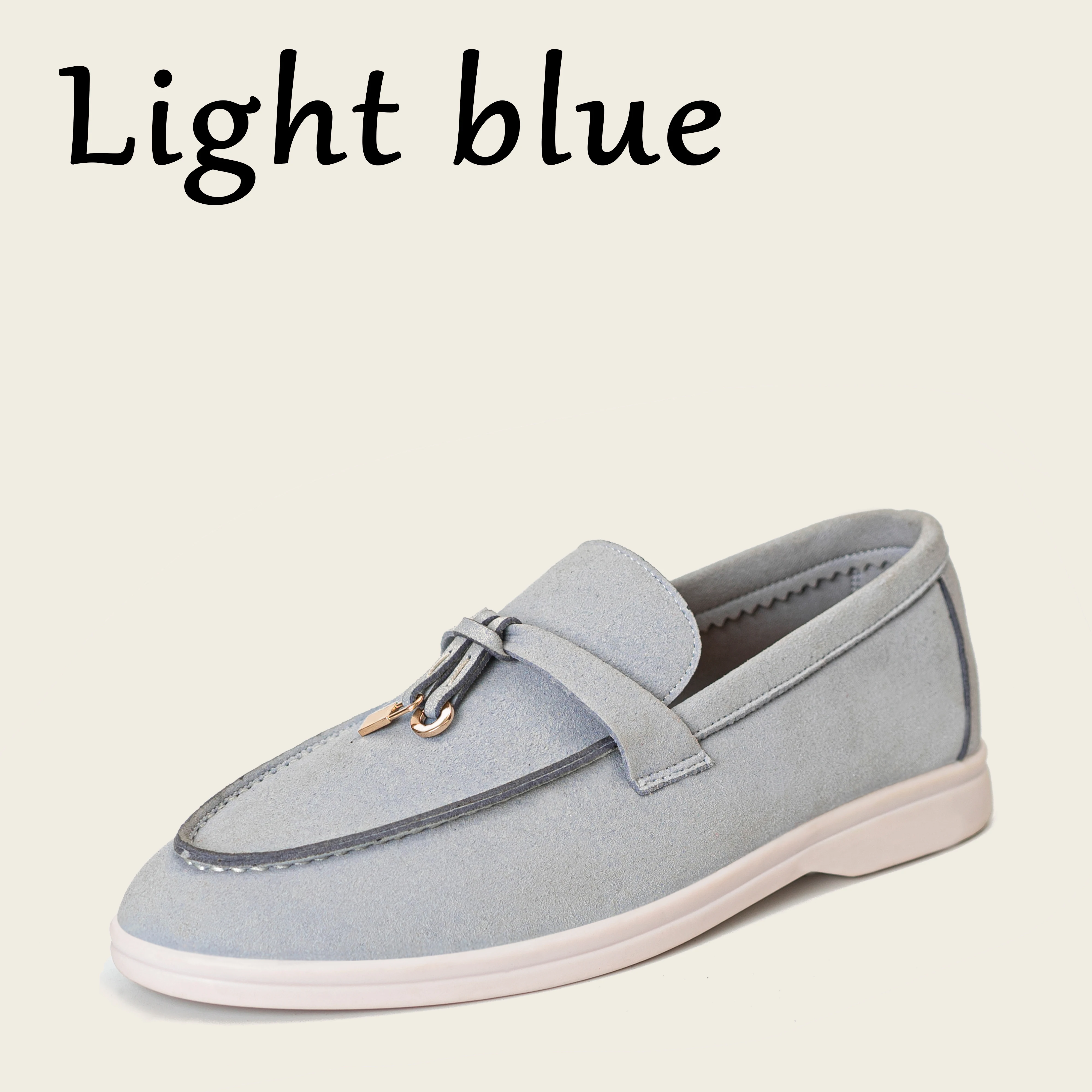 Women Loafers Big Size 33-45 Summer Moccasins Tassel Metal Lock Slip On Causal Mules Female Slip-On Flat Shoes Leather