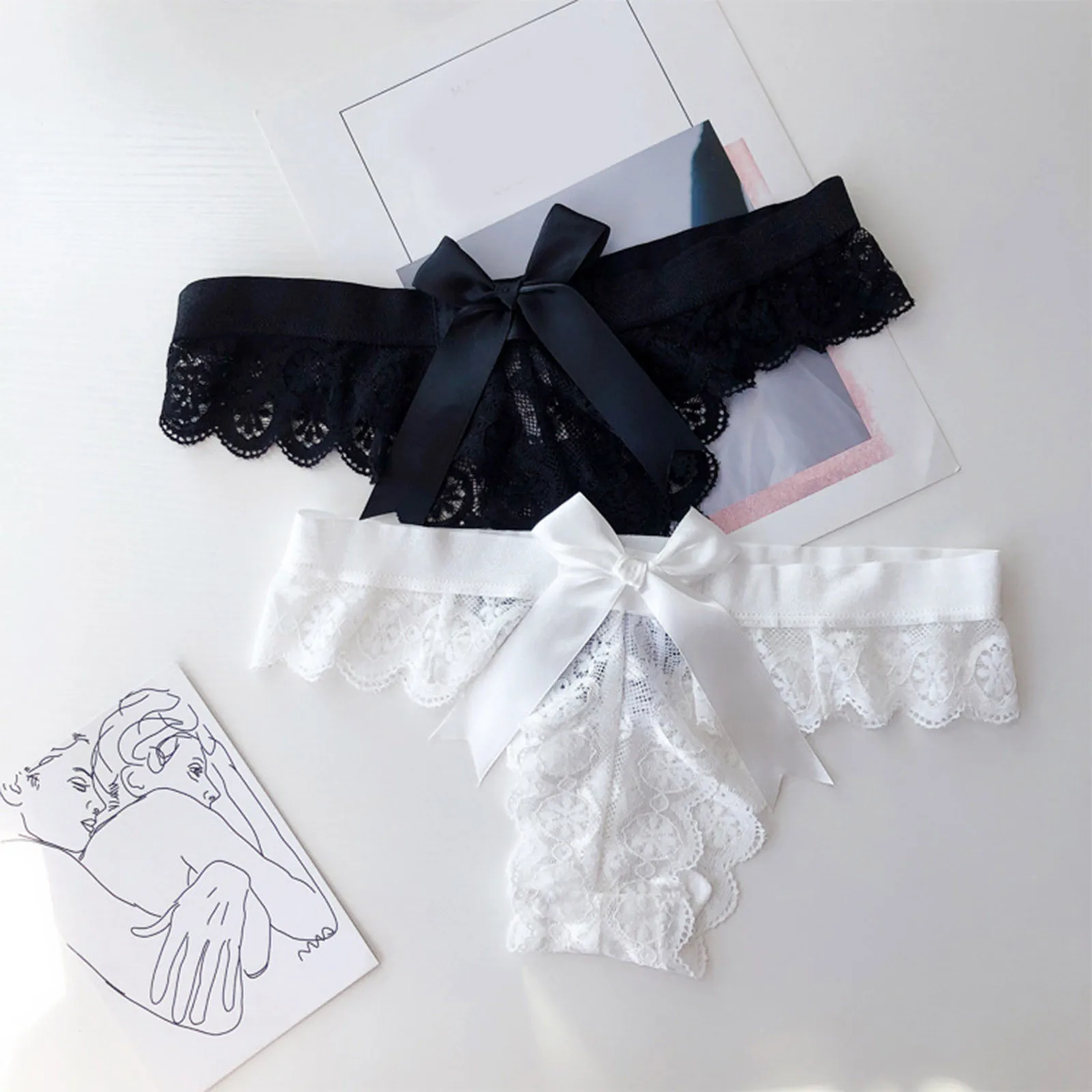 

Женские трусики с бантом, женские трусики-Тонги, женские трусики для подростков, Размер 9