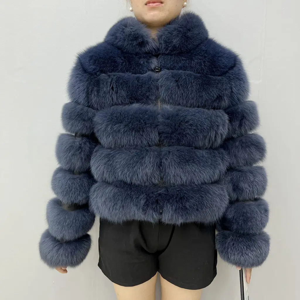 

New Women Real Fur Coat Winter Genuine Women Short Section Warm Thick Fox Fur Coat Vests Slim Female Fur Coat Natural Fur