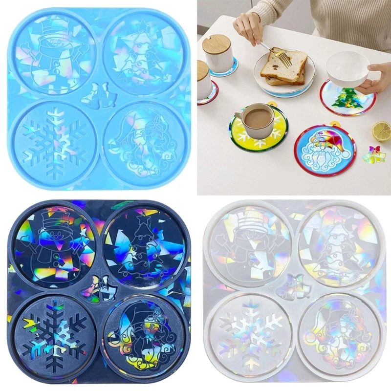 

Diy самодельная форма для подноса, подставка для кофе, легкая тень, рождественские снежинки, силиконовая форма, круглая форма