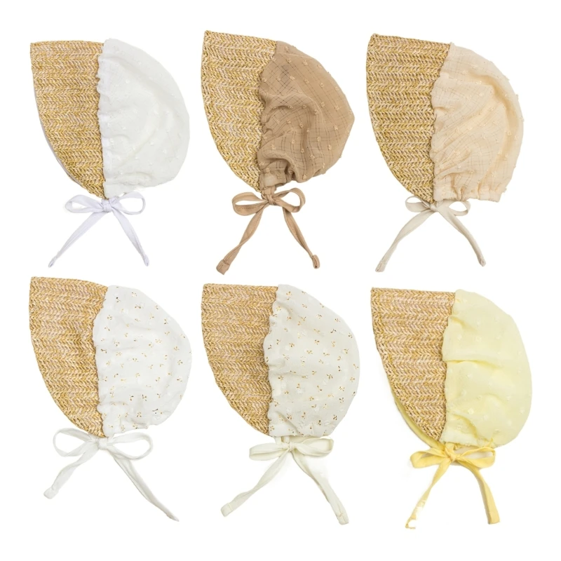 

Lace Hat Baby Little Girl Straw Bonnet Cap Photography Props ProtectionHat