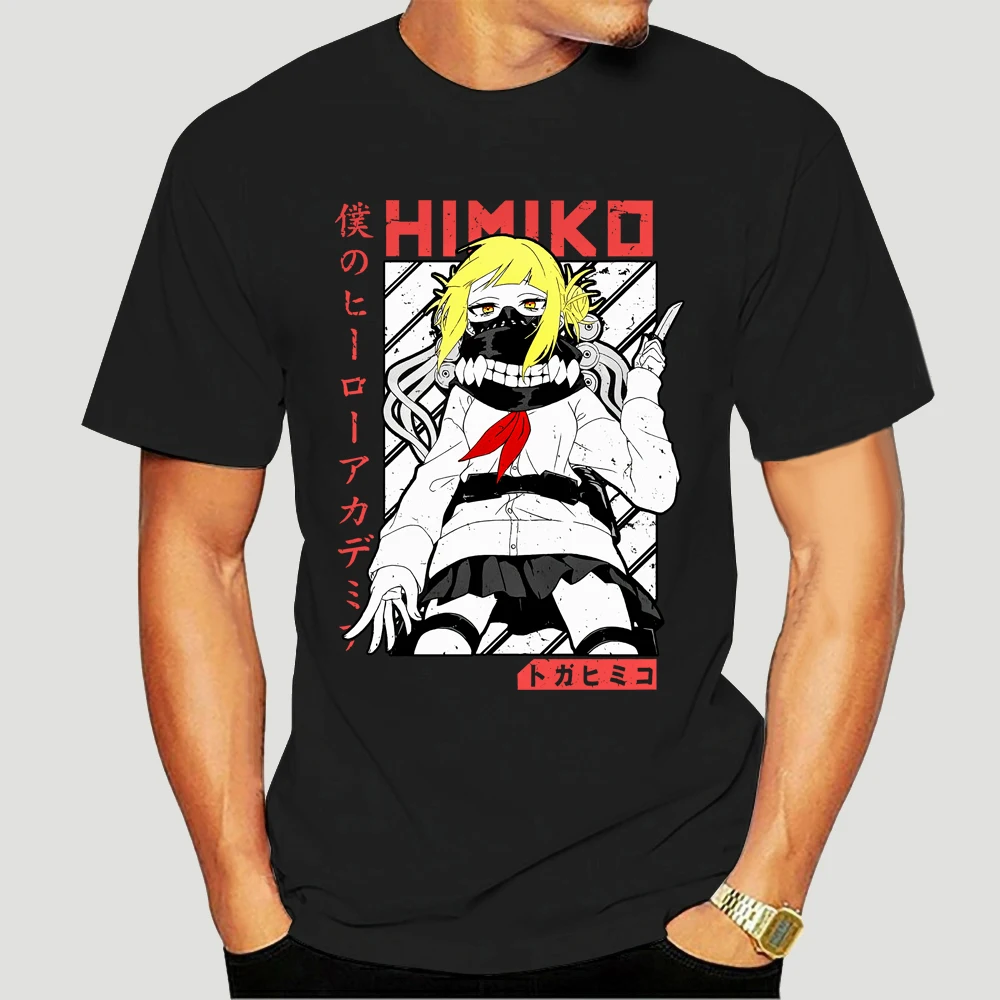 

Retro Boku No Hero Academia Mens T Shirt Pre-shrunk Cotton Anime Manga Himiko Toga Tee Short Sleeve Summer Tshirt Gift 3504X