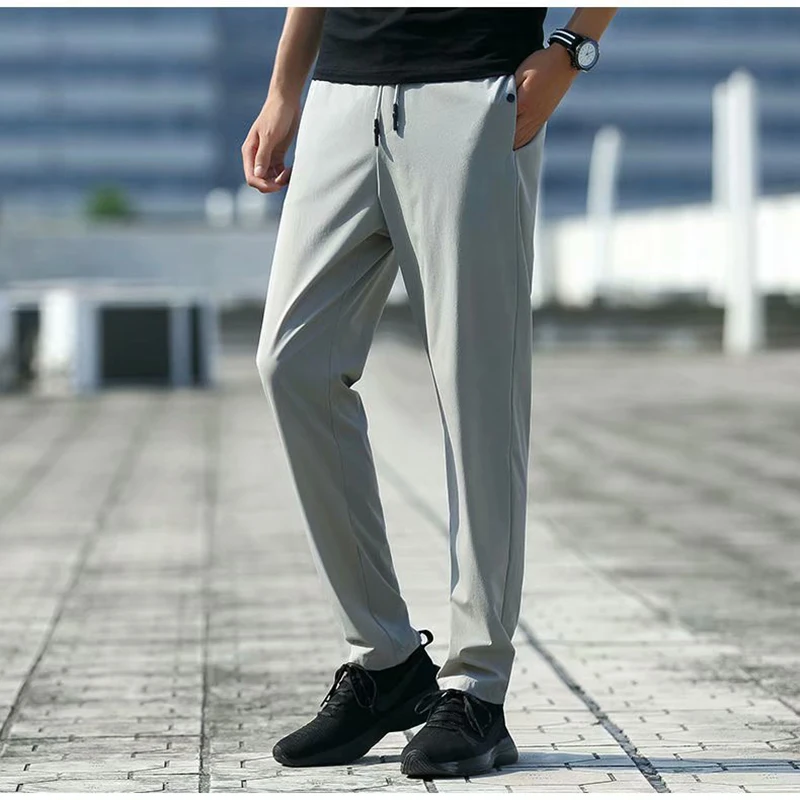 

Casual Men's Pants Fashion Streetwear Quick dry Breathable Sweatpants Male Trousers Hip Hop Micro elastic force Men Pants