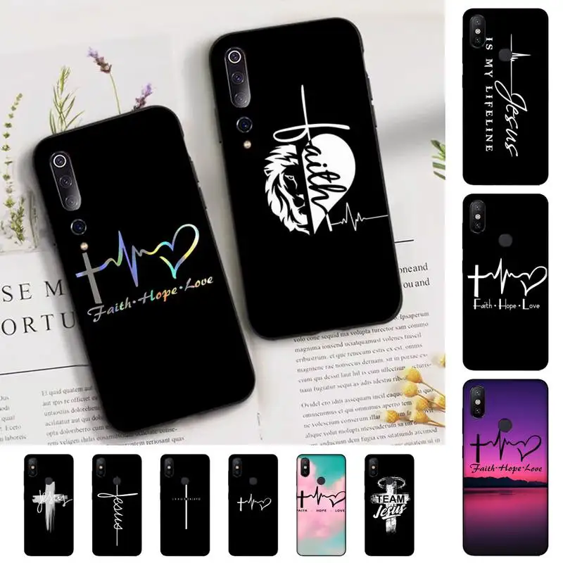 

Faith Christian Religious Jesus text art Phone Case for Xiaomi mi 5 6 8 9 10 lite pro SE Mix 2s 3 F1 Max2 3