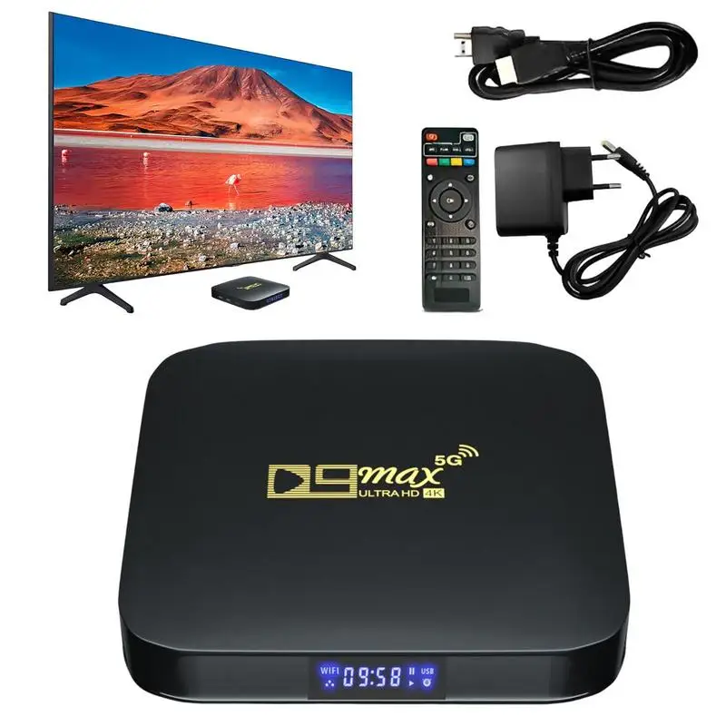 

D9max TV Box 4K Smooth STB Player For Androids 11 2.4G 5G WIFI 4K H.265 Media Player Video Set Top Box Smart TV Box 16GB