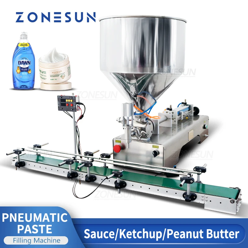 

ZONESUN Filling Machine Pneumatic Paste Honey Filling Machinery Bottle Filler Sauce Jam Food & Beverage Machinery Packaging