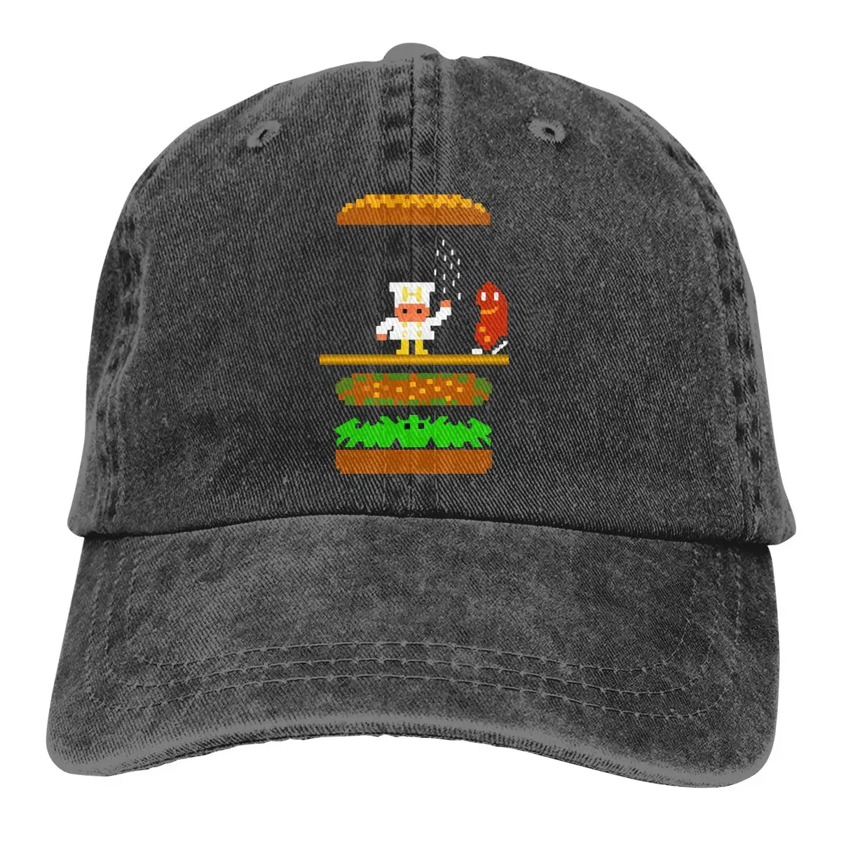 

Burger Time Retro 80's Arcade Game The Baseball Cap Peaked capt Sport Unisex Outdoor Custom 70s 80s Arcade Game Hats
