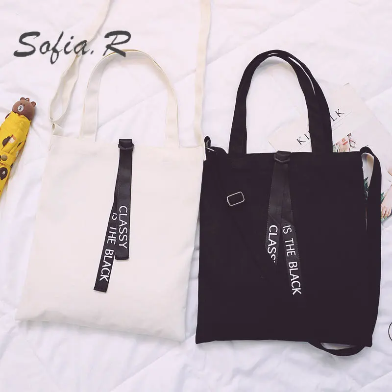

Simple Letter Canvas Bag Women Art Shoulder Canvas Bag Green Bag Art Student Canvas Folding Shopping Bag