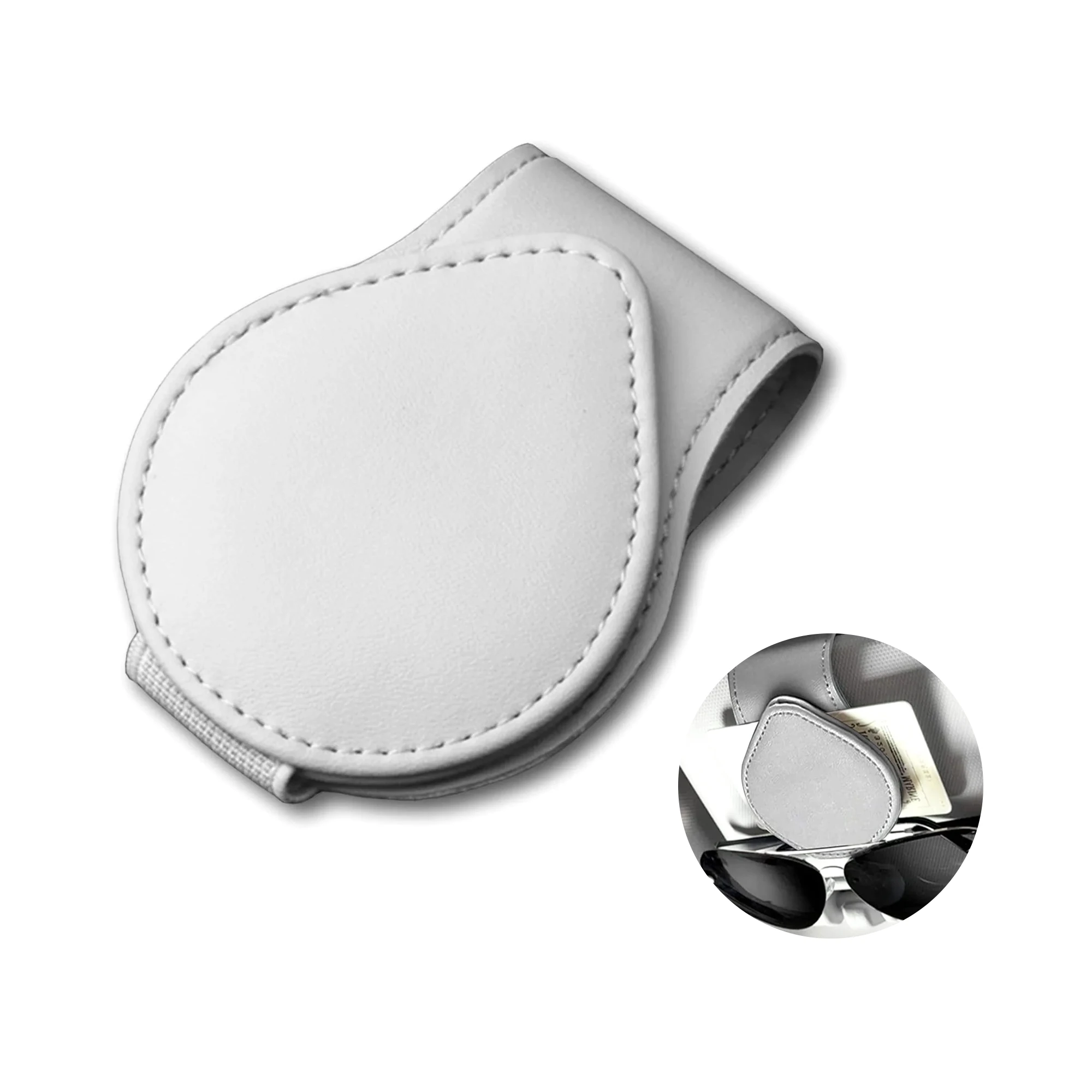 

Держатель для очков для автомобильного солнцезащитного козырька, Универсальный Кожаный Автомобильный держатель для солнцезащитных очков, магнитный автомобильный держатель для солнцезащитных очков (серый)