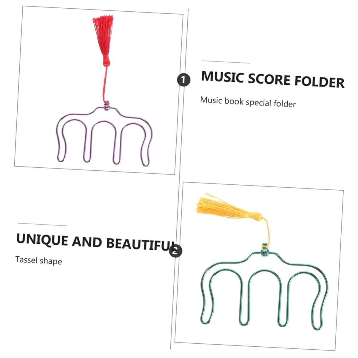 2 шт. металлические зажимы для книг с кисточками