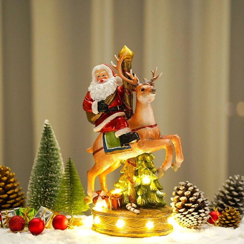 

2022 Christmas Ornament Lovely Gift for Kid Tree Dangle Party Decor Merry Christmas Santa's Rotating Music Fashion Deer Decor