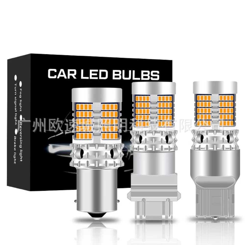 

20Pcs/lot 10Pair P21W LED Canbus Error Free Turn Signal Lamp 1156 BA15S BAU15S 7440 Led Bulb Car Lights 2200K Amber 12V 89smd