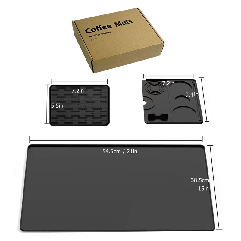 

Силиконовый коврик для кофемашины punana 3 в 1 серо-черный