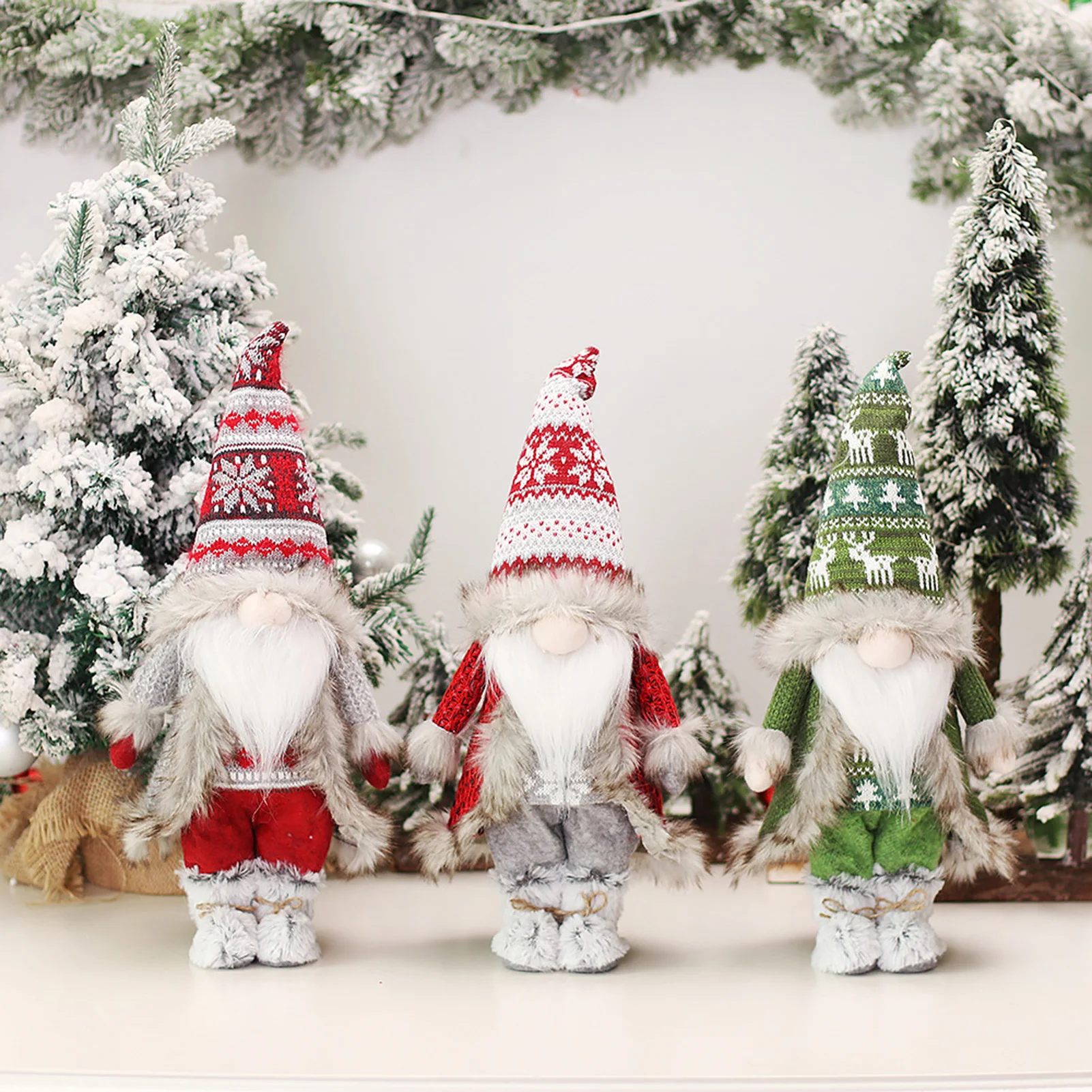 Christmas Gnome Plush Toy Easy to Use Standing Gnome for Christmas Party Room Christmas Plush Ornament for Home gass