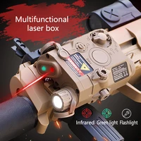 airsoft tactical basic %e2%80%8banpeq 15 green ir laser sight white led flashlight battery box weapon scout light hunting accessories