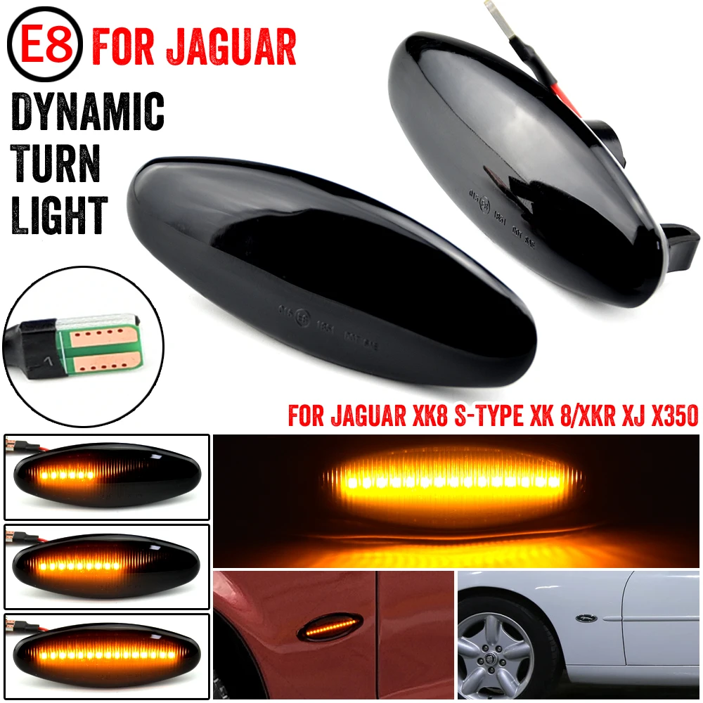 

For Jaguar XJ8 XJR 1997-2005 XJX350 S-Type Dynamic Repeater LED Side Marker Light Turn Signal Lamp Car Styling